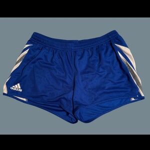 Adidas Royal Blue Sports Shorts with White Stripes